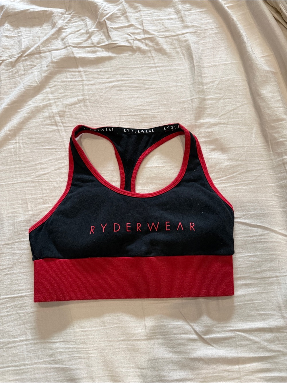 Ryderwear Black Sports Bra with Red Trim XS
